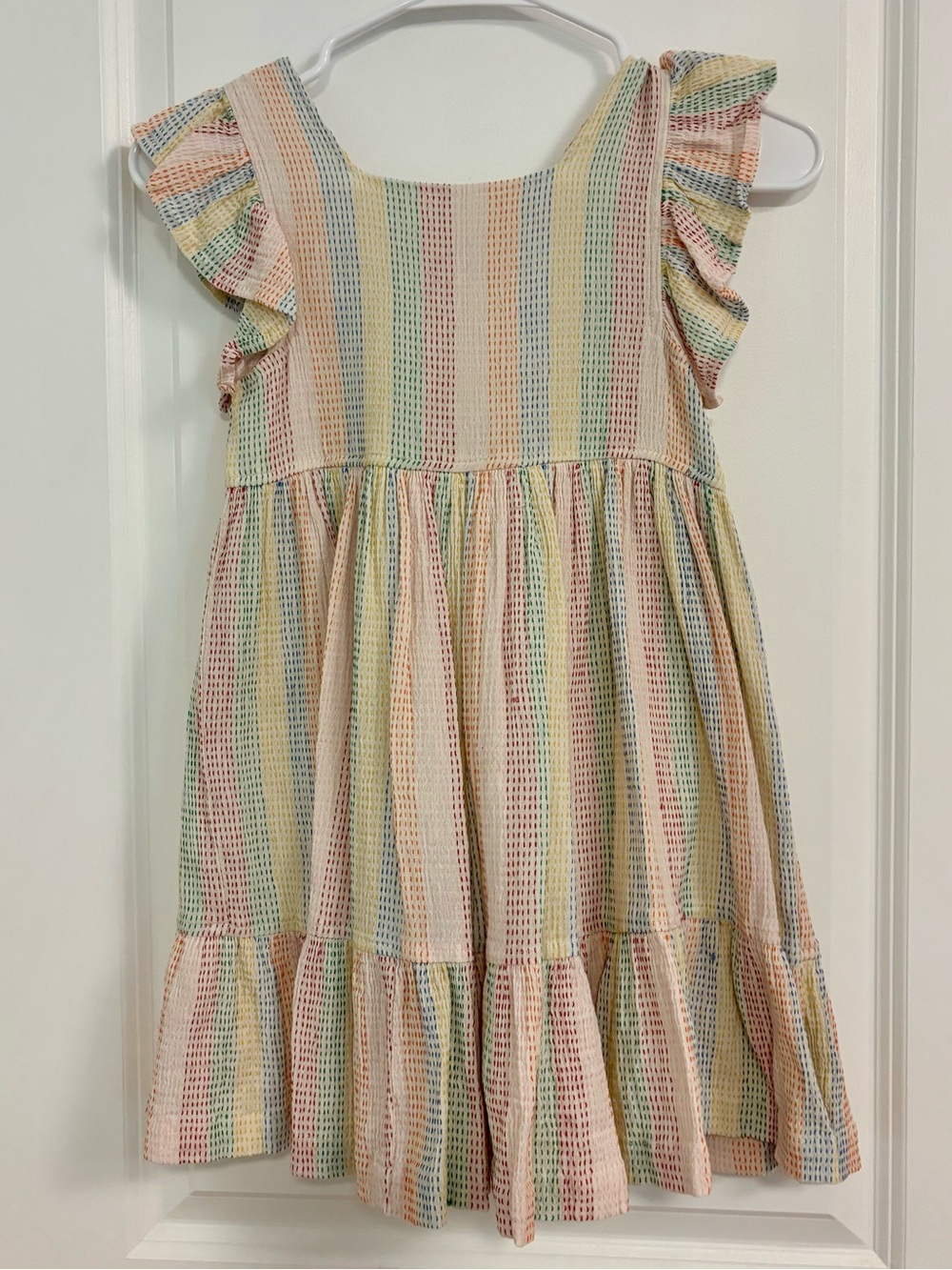 Pink Chicken Girls Rainbow Stitched Dress, Size 7
